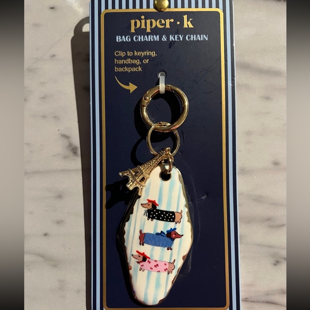 Piper K Paris/Dachshund Bag Charm/Keychain